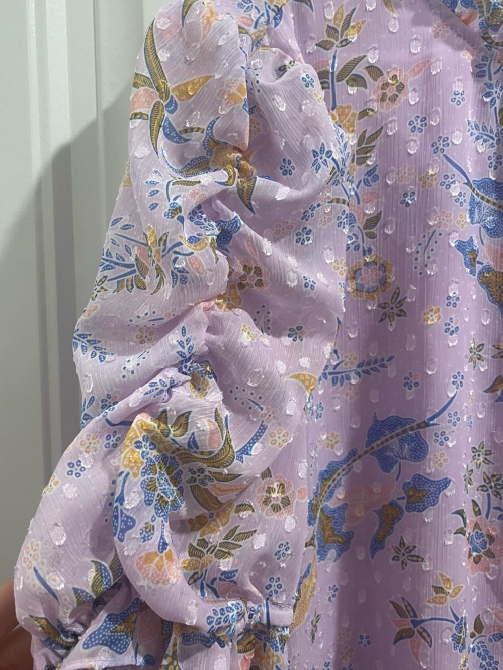 Rachel Zoe Lavender Floral Blouse XL - Picture 11 of 12
